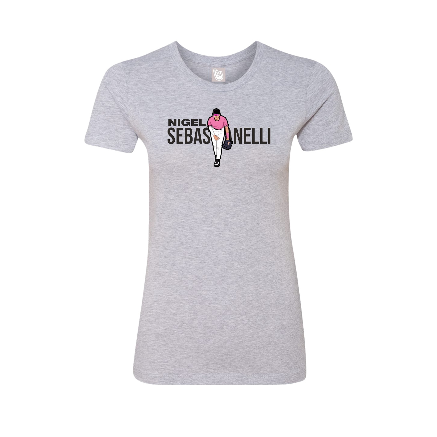 Fitted Women's Tee — Player Name in Grey