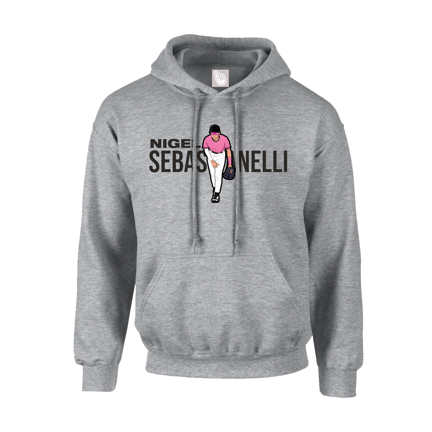 Hoodie — Player Name in Grey