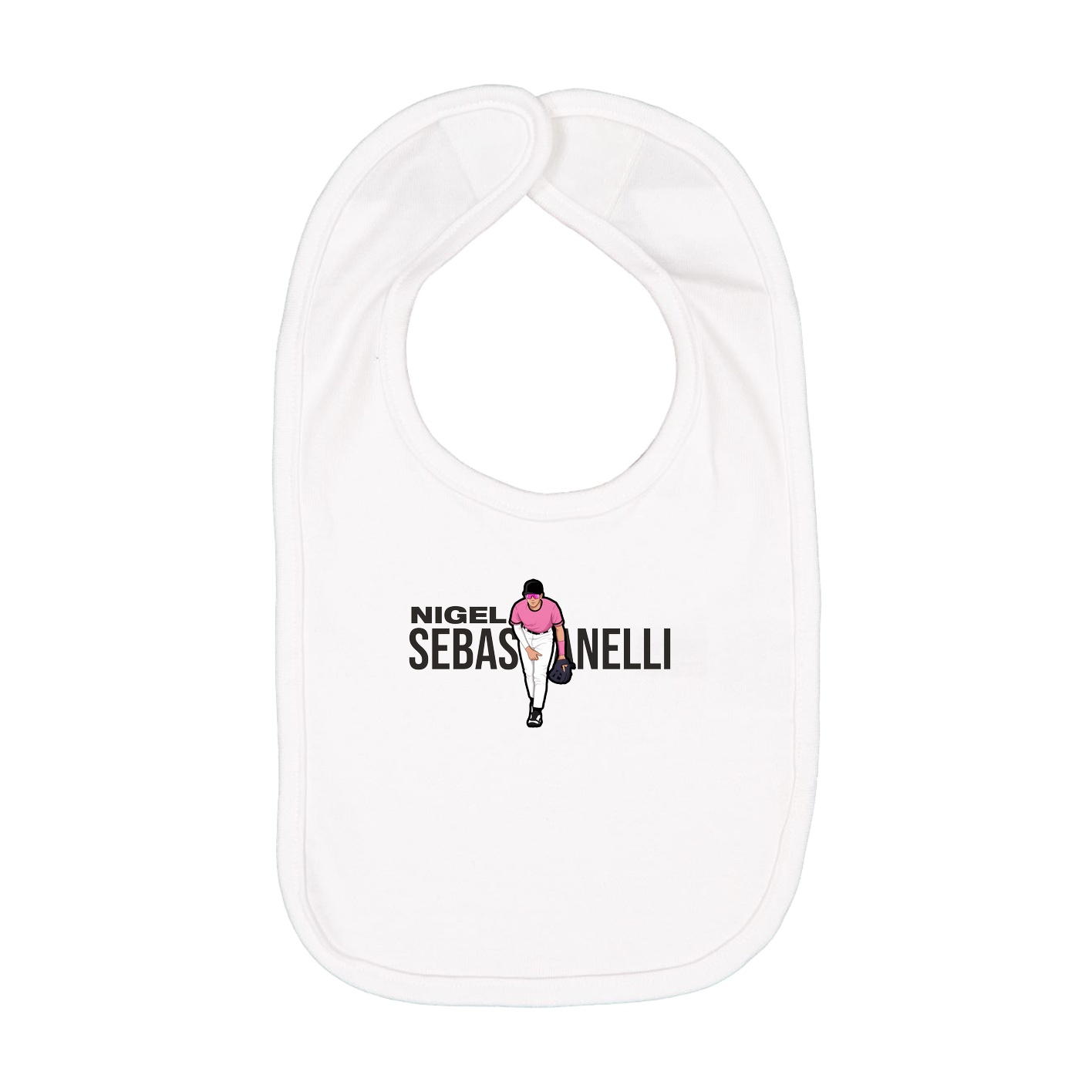 Infant Bib — Player Name in White