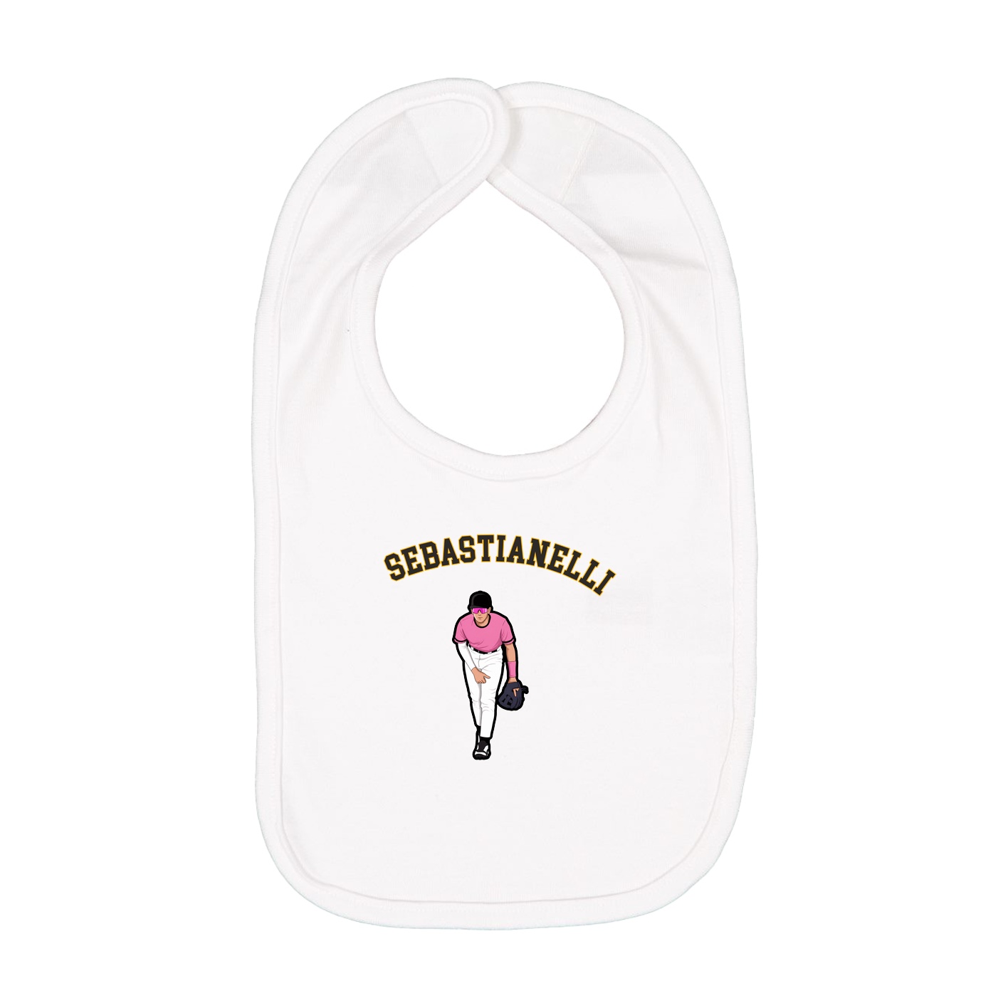 Infant Bib — Shirsey Arch in White