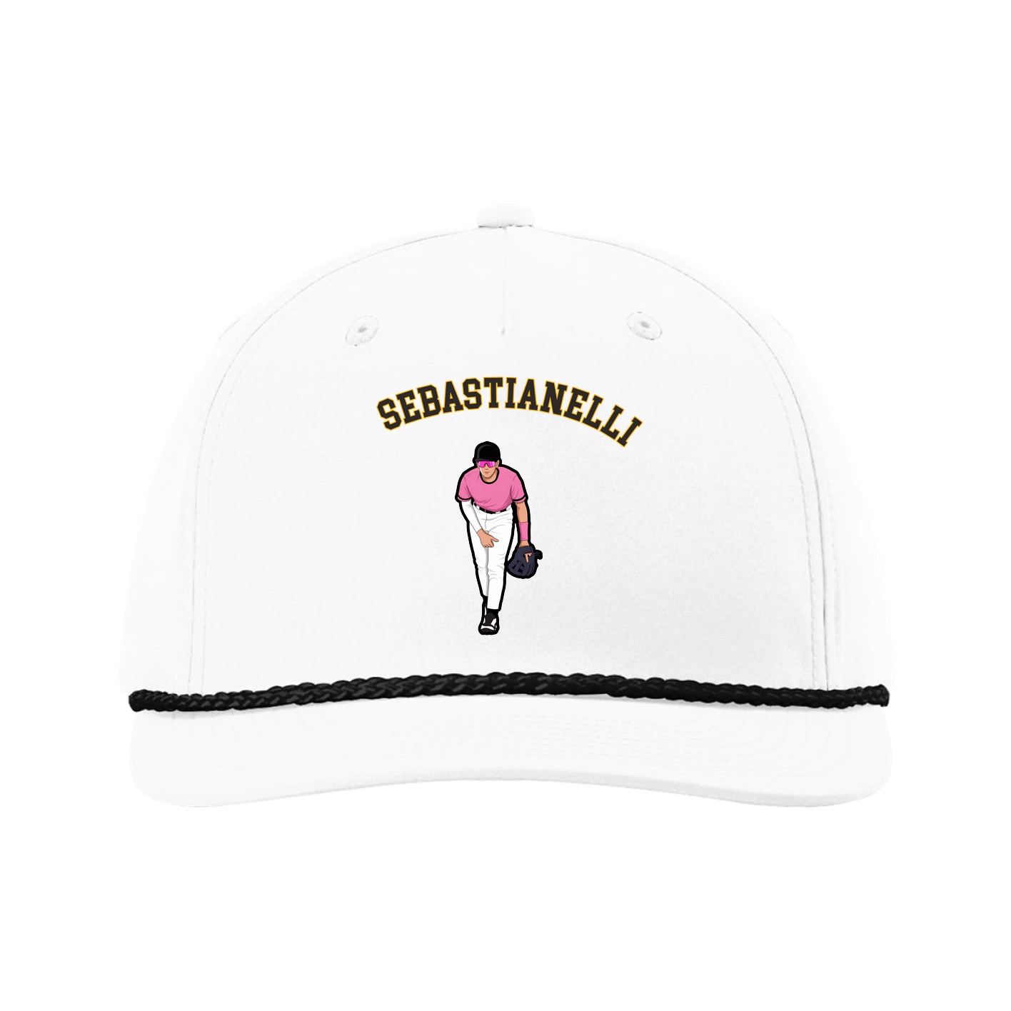 Five-Panel Classic Rope Cap — Shirsey Arch in White