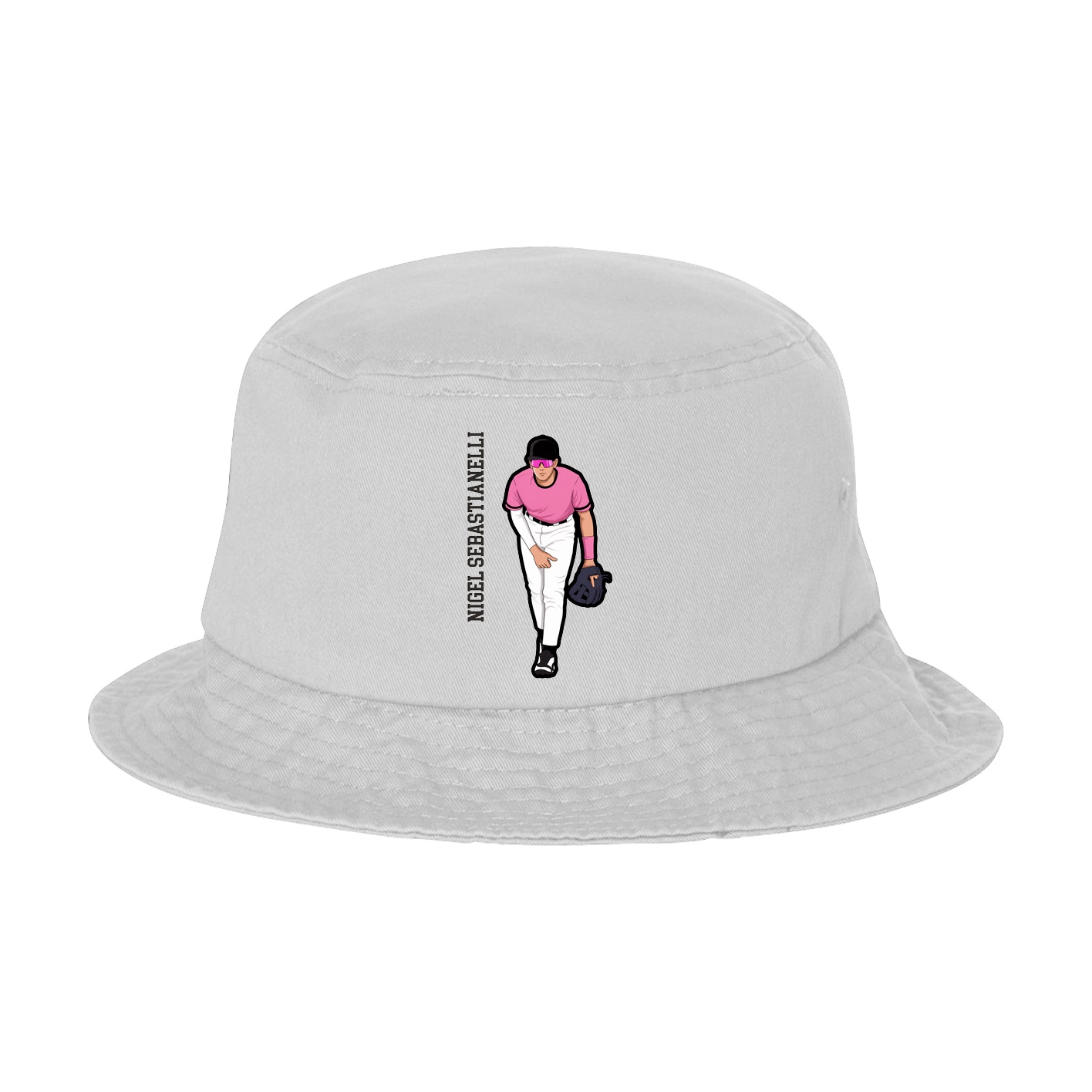 Bucket Cap — Name Vertical in White