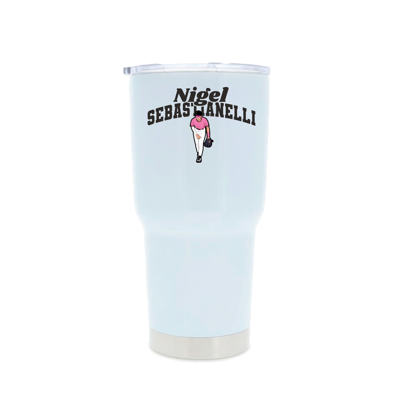 30oz Stainless Steel Tumbler — Signature Arch in White