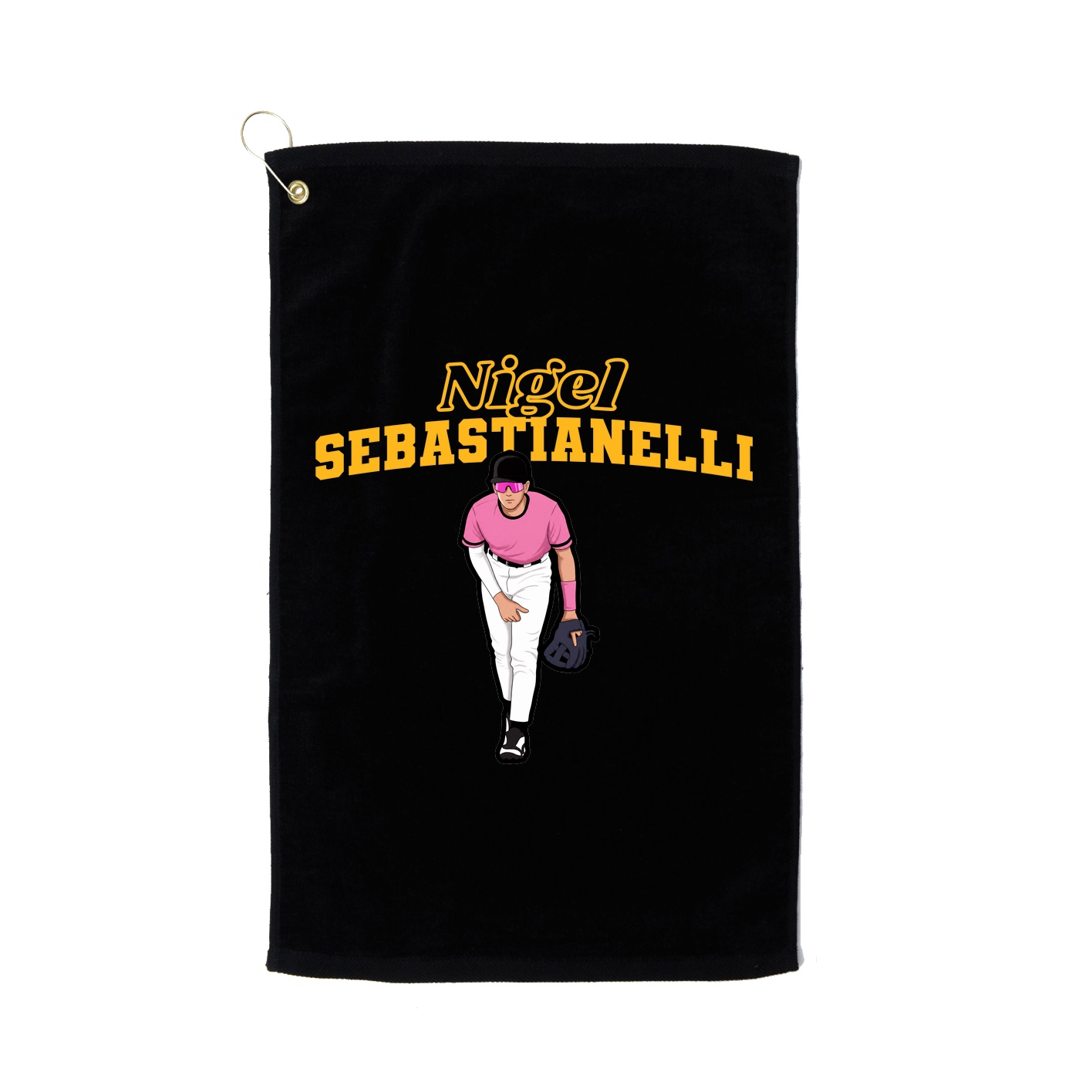 Golf Towel — Name Arch in Black