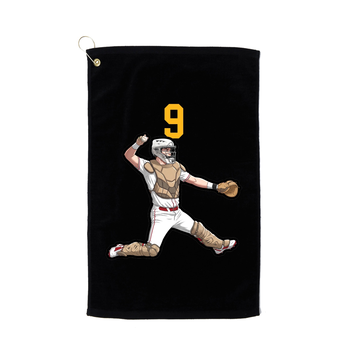 Golf Towel — Number Top in Black