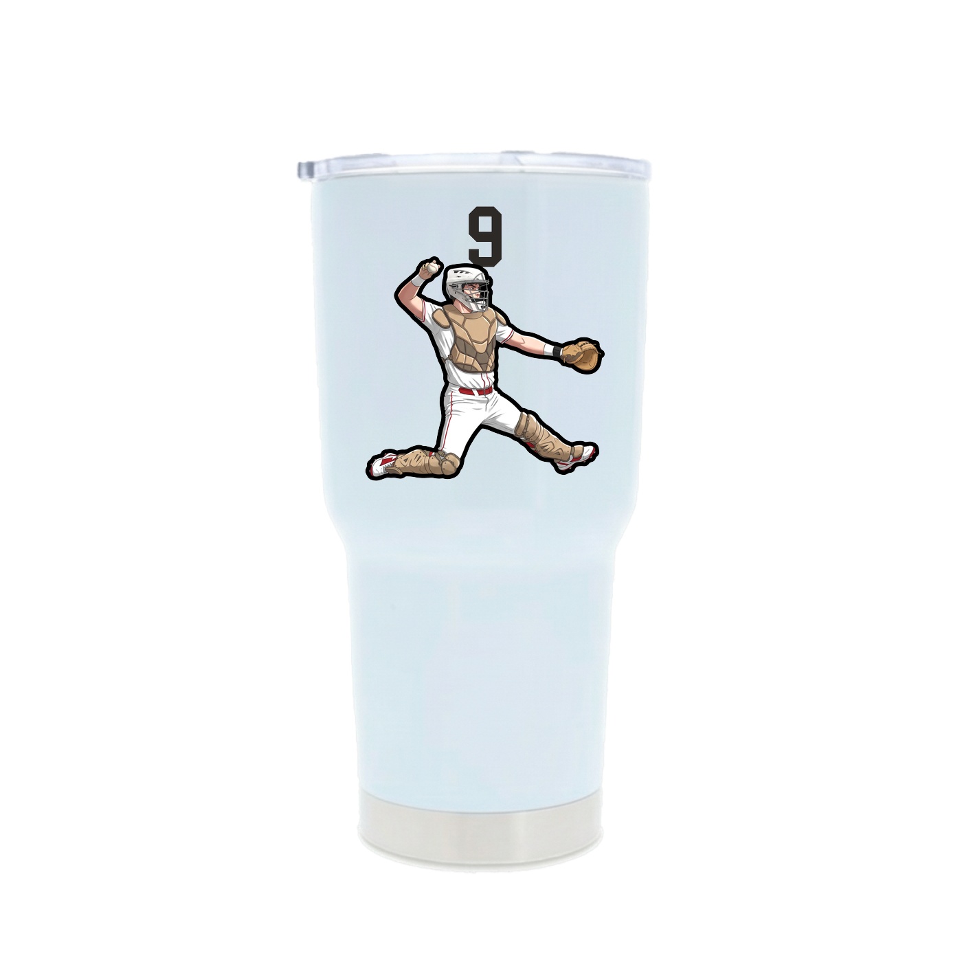 30oz Stainless Steel Tumbler — Number Top in White