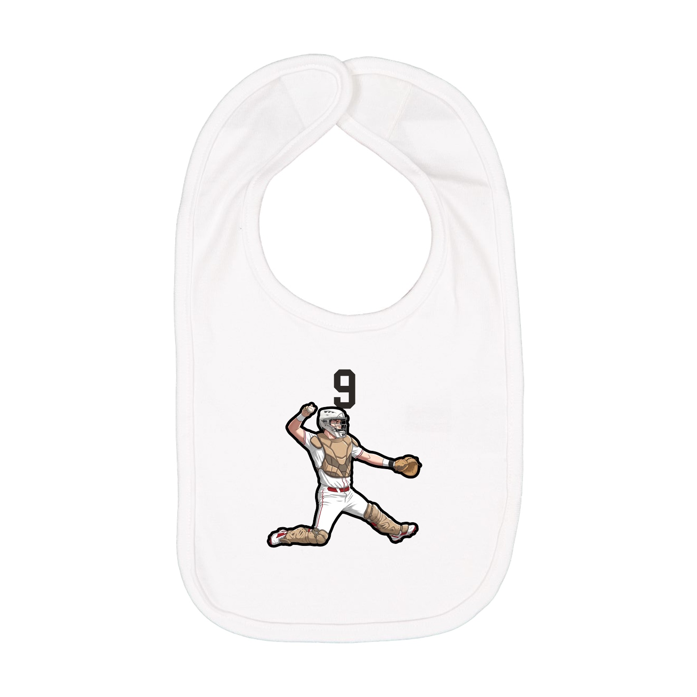 Infant Bib — Number Top in White