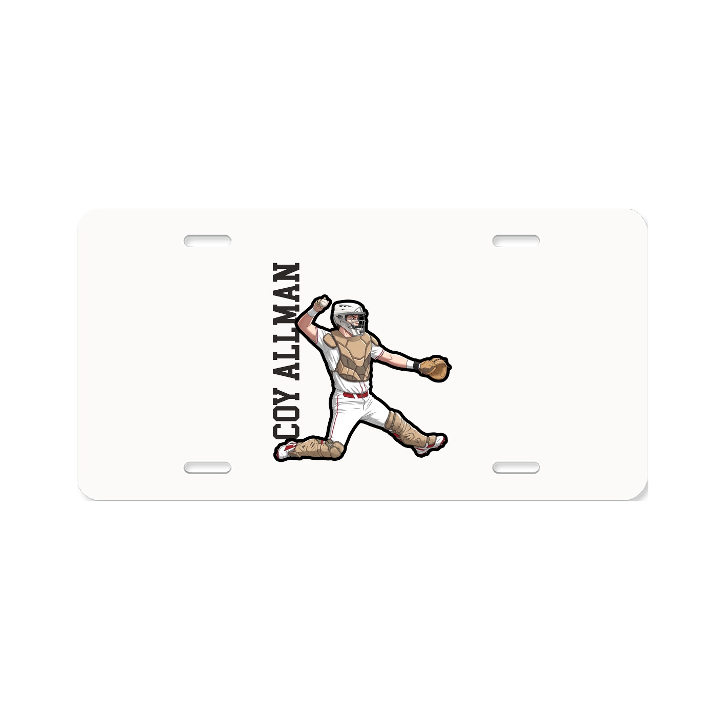 License Plate — Name Vertical in Classic