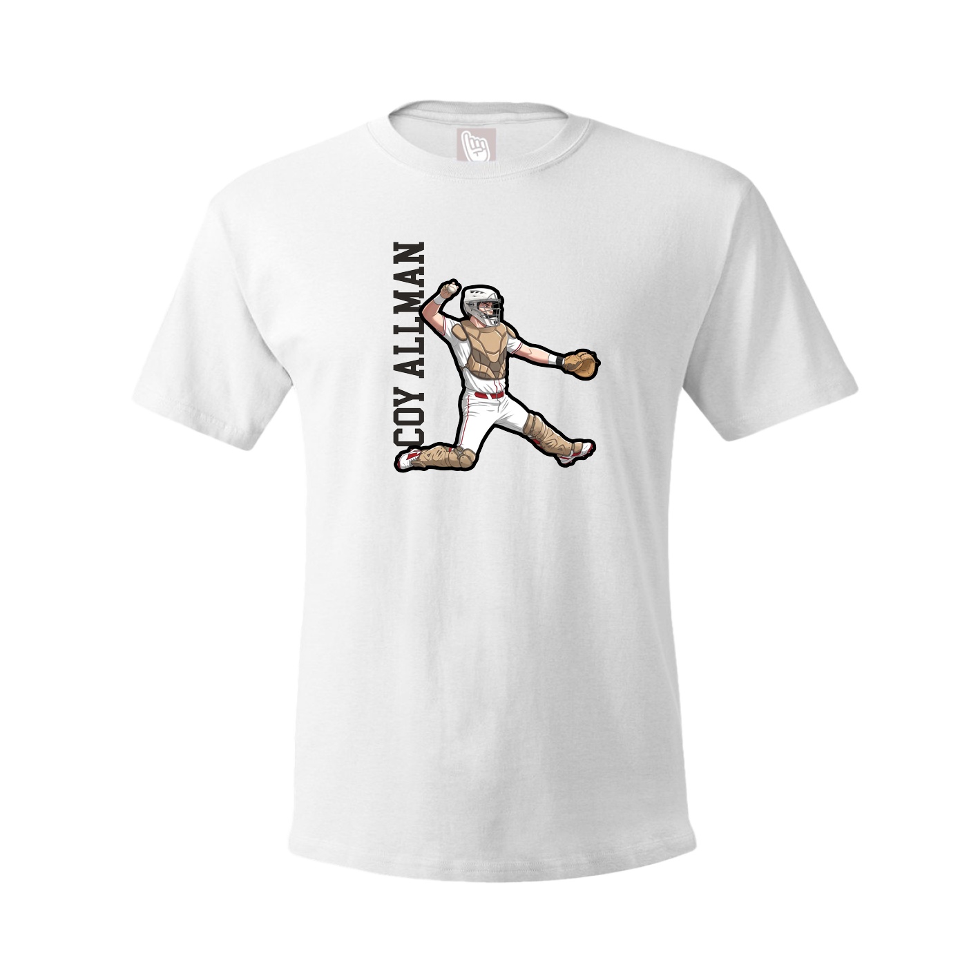 Youth Tee — Name Vertical in White