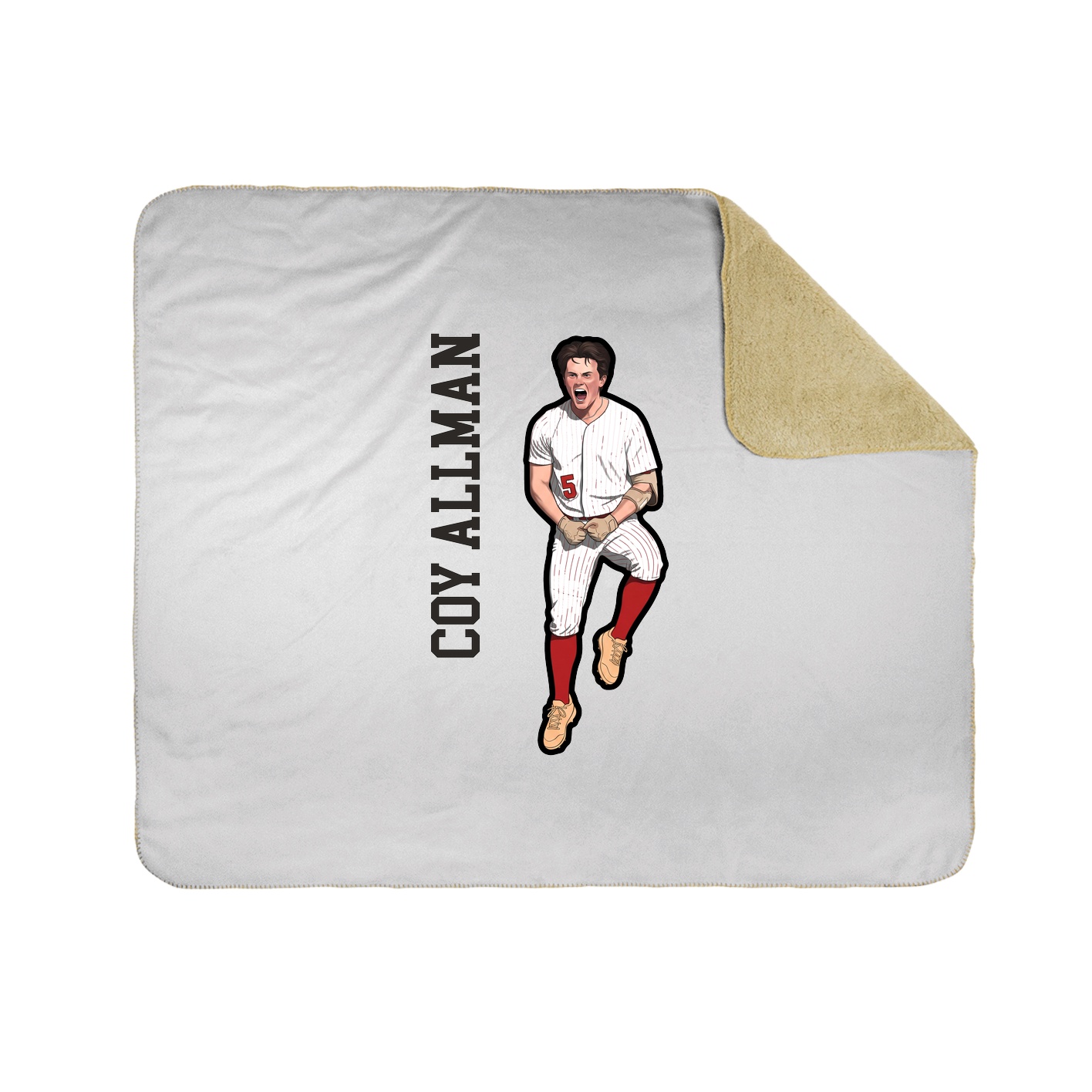 Throw Blanket — Name Vertical in White