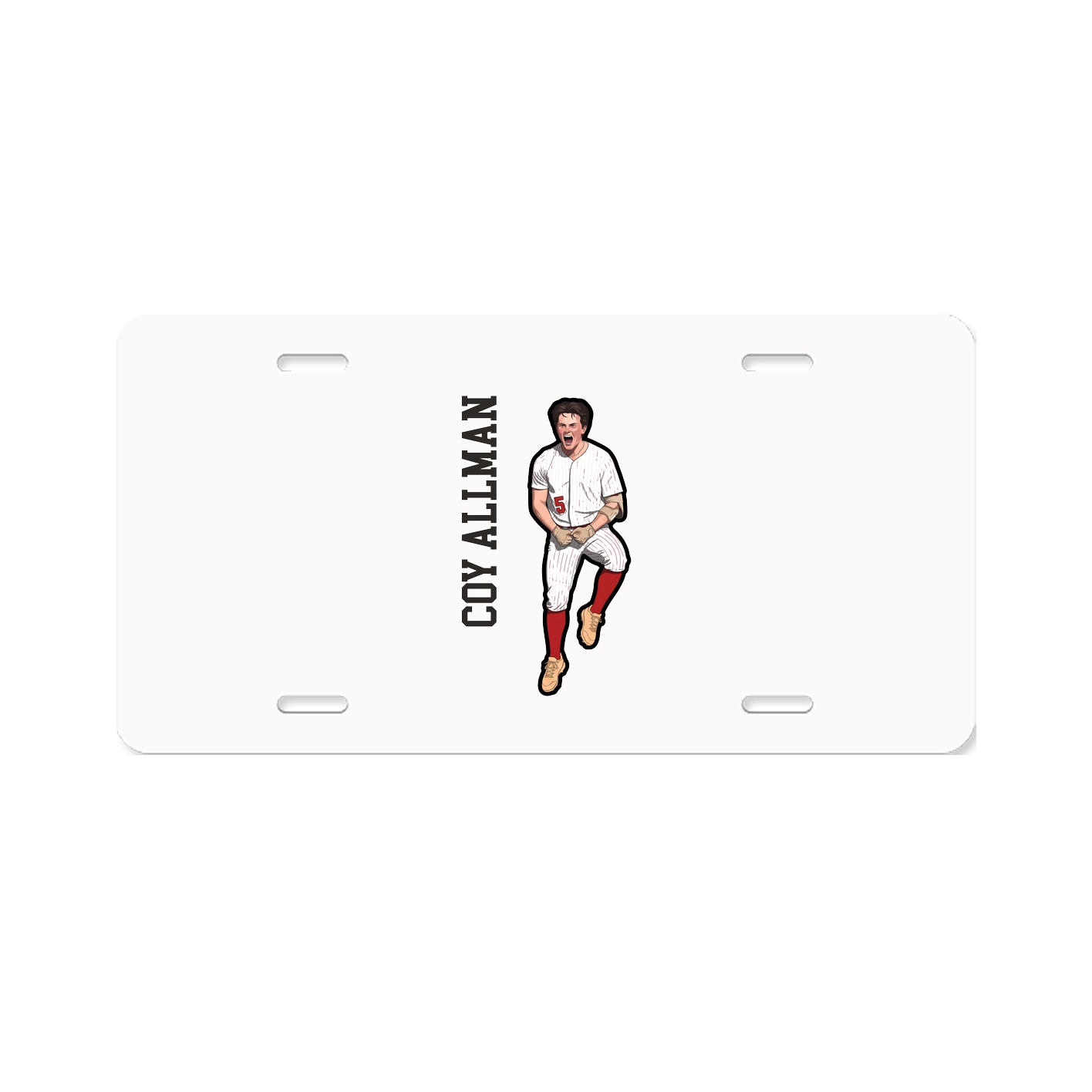 License Plate — Name Vertical in Classic