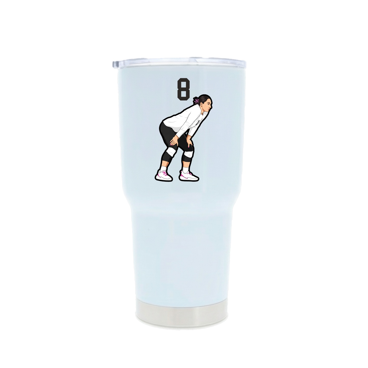30oz Stainless Steel Tumbler — Number Top in White