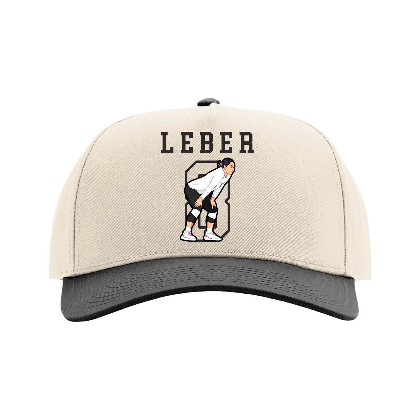 Full Fabric Five-Panel Champ Cap — Shirsey in Cream/Black