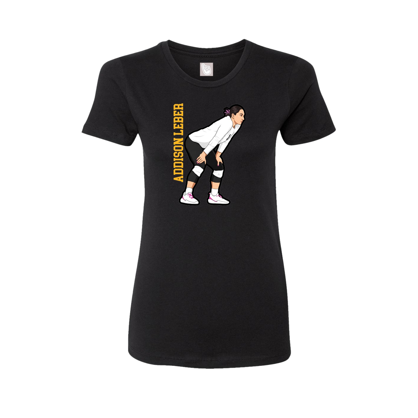 Womens Tee — Name Vertical in Black