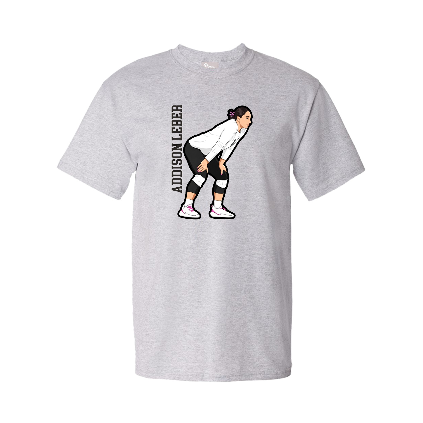 Youth Tee — Name Vertical in Grey