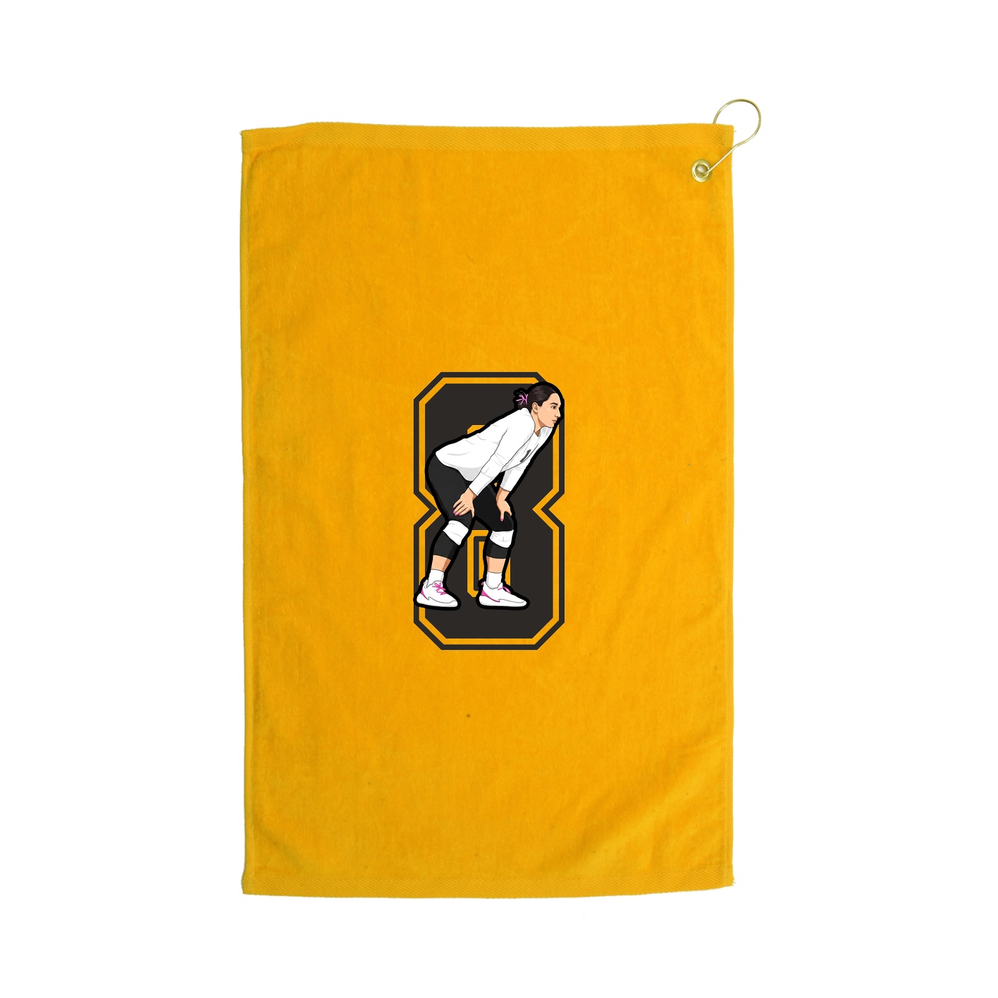 Golf Towel — Number in Gold