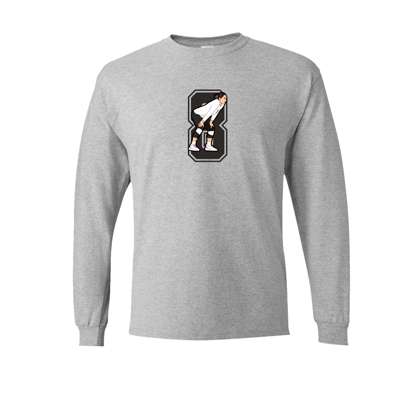 Long Sleeve Tee — Number in Grey
