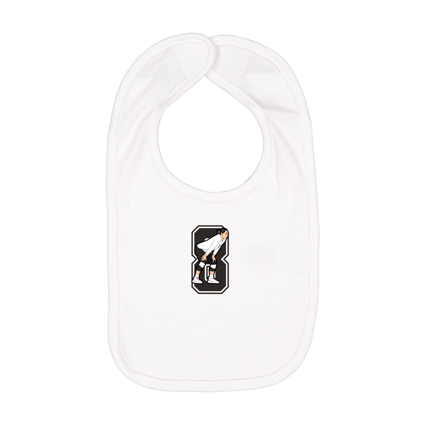 Infant Bib — Number in White