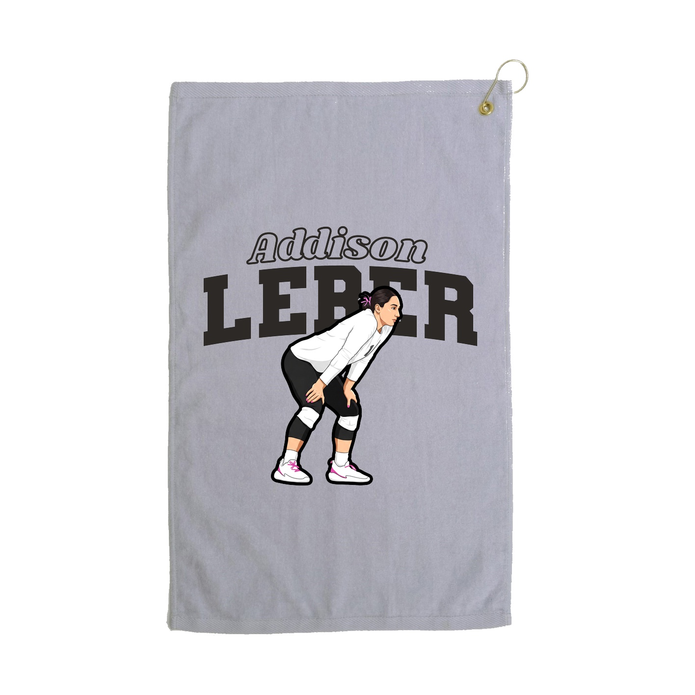 Golf Towel — Name Arch in Grey