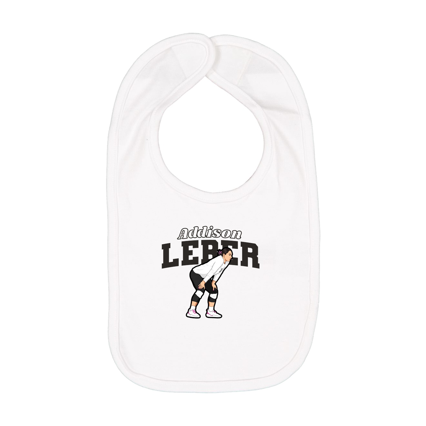Infant Bib — Name Arch in White