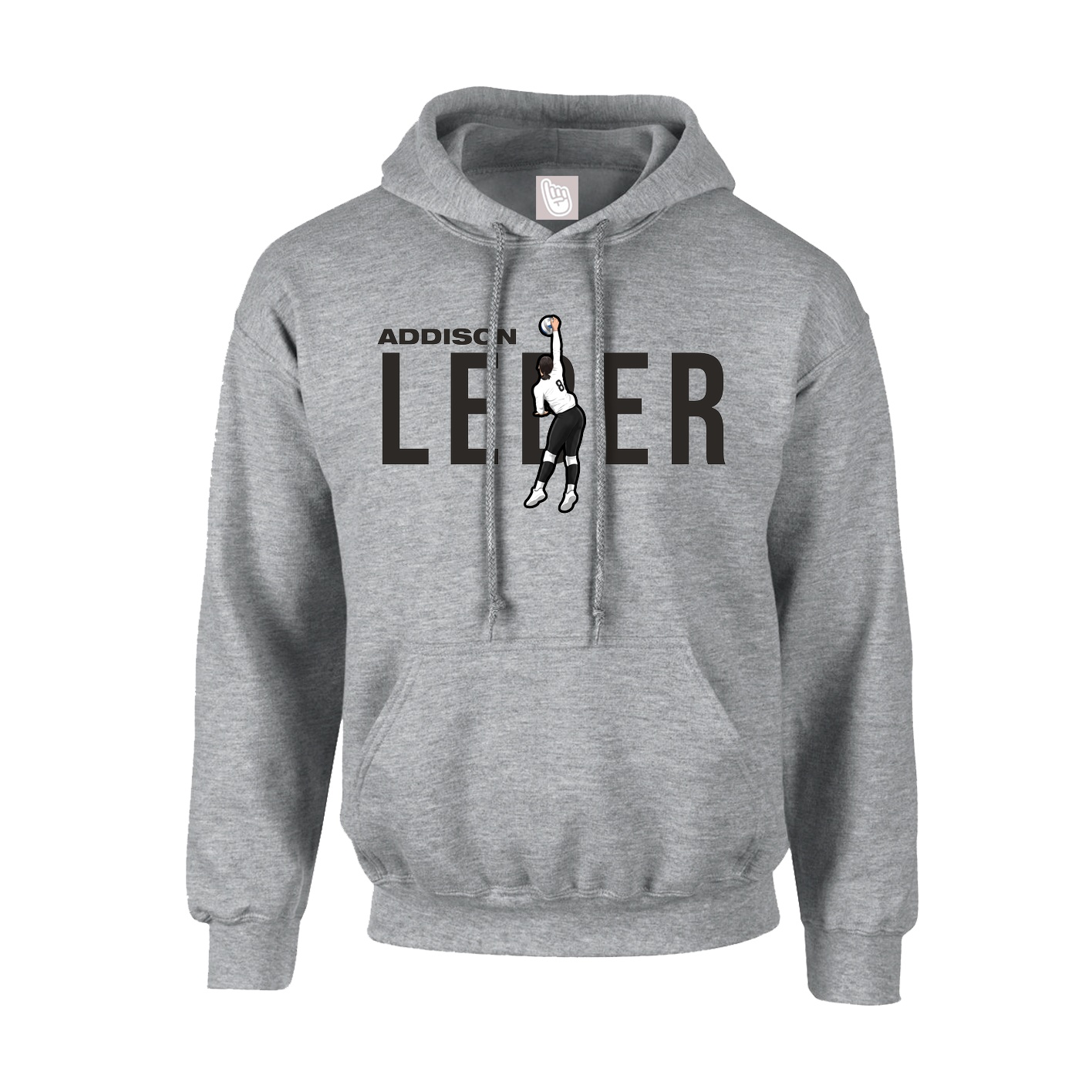 Youth Hoodie — Player Name in Grey