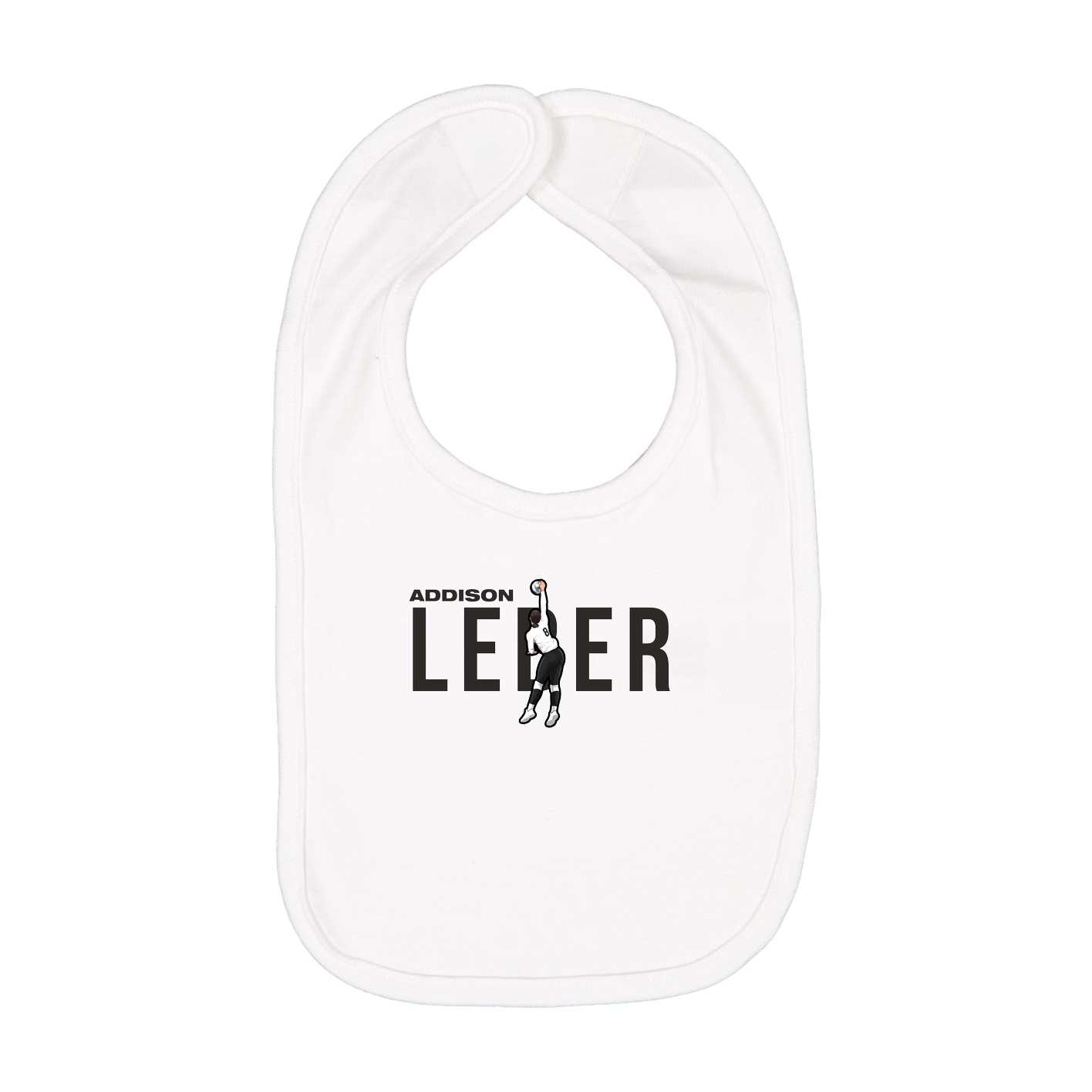 Infant Bib — Player Name in White