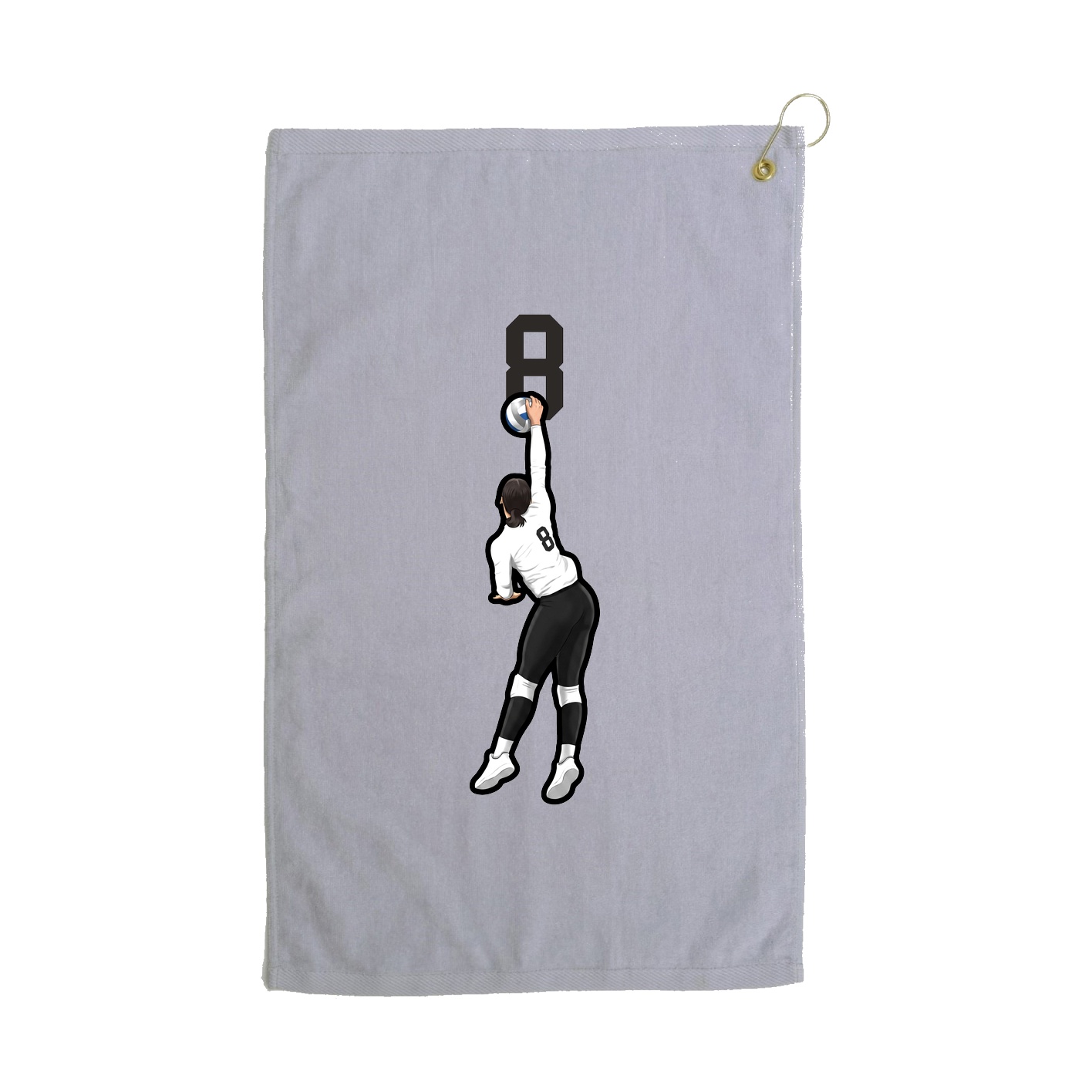 Golf Towel — Number Top in Grey