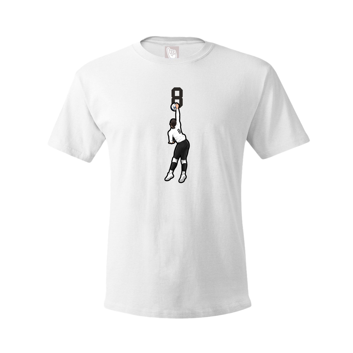 Youth Tee — Number Top in White