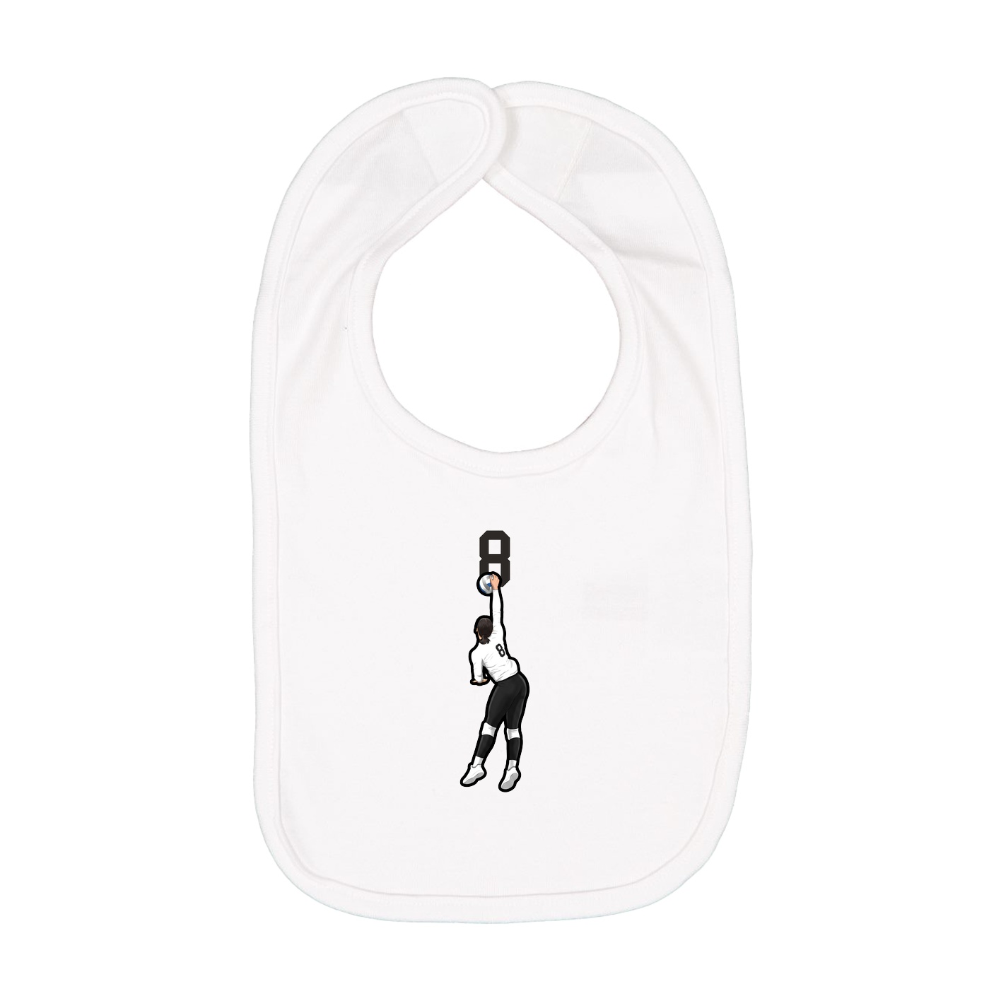 Infant Bib — Number Top in White