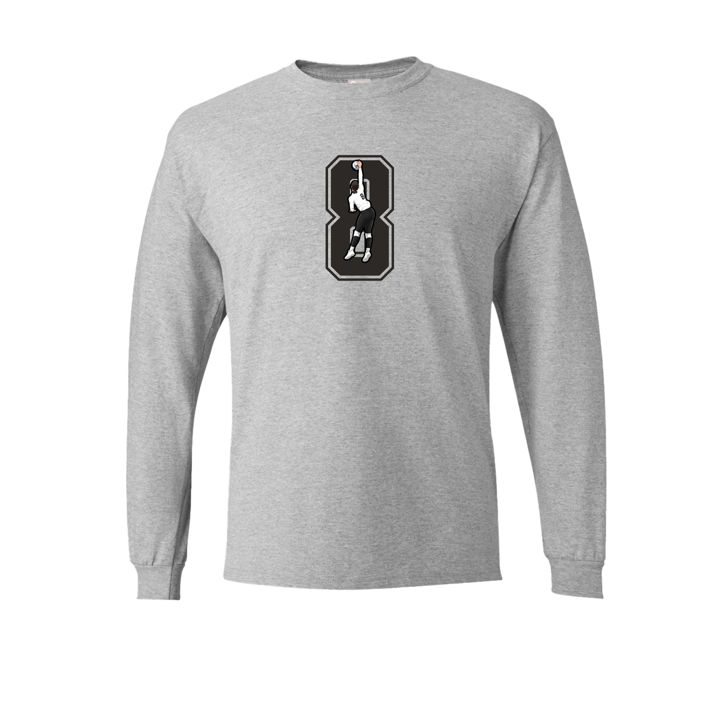 Long Sleeve Tee — Number in Grey