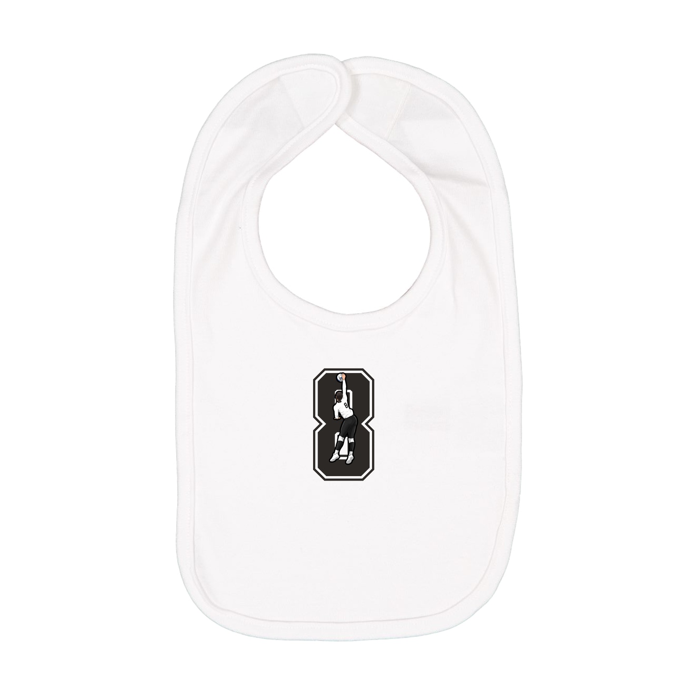 Infant Bib — Number in White