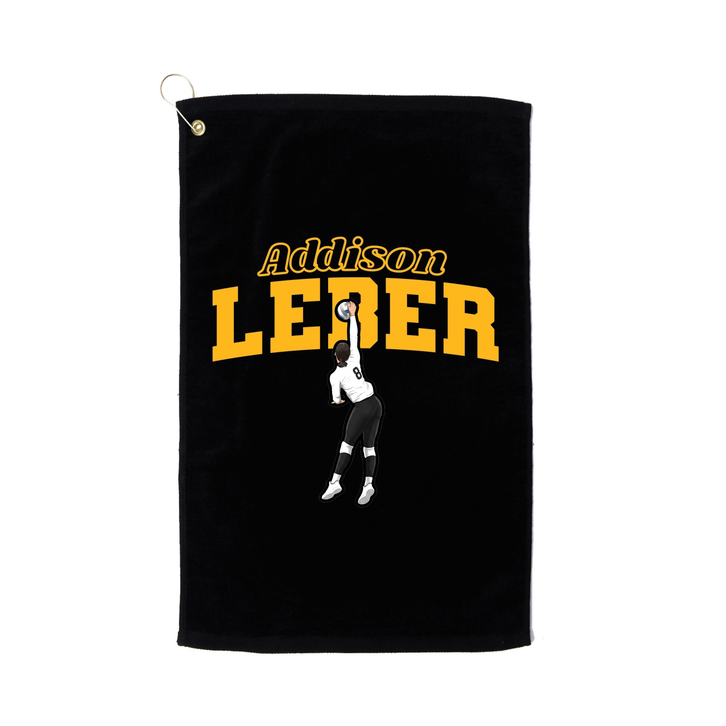 Golf Towel — Name Arch in Black