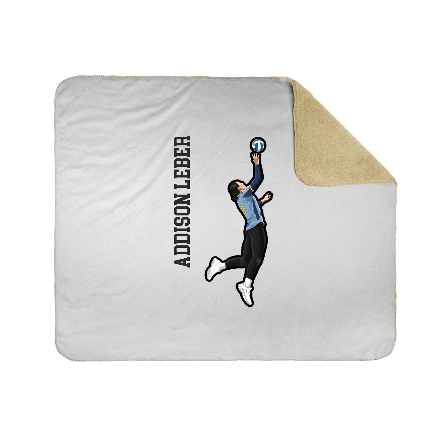 Throw Blanket — Name Vertical in White