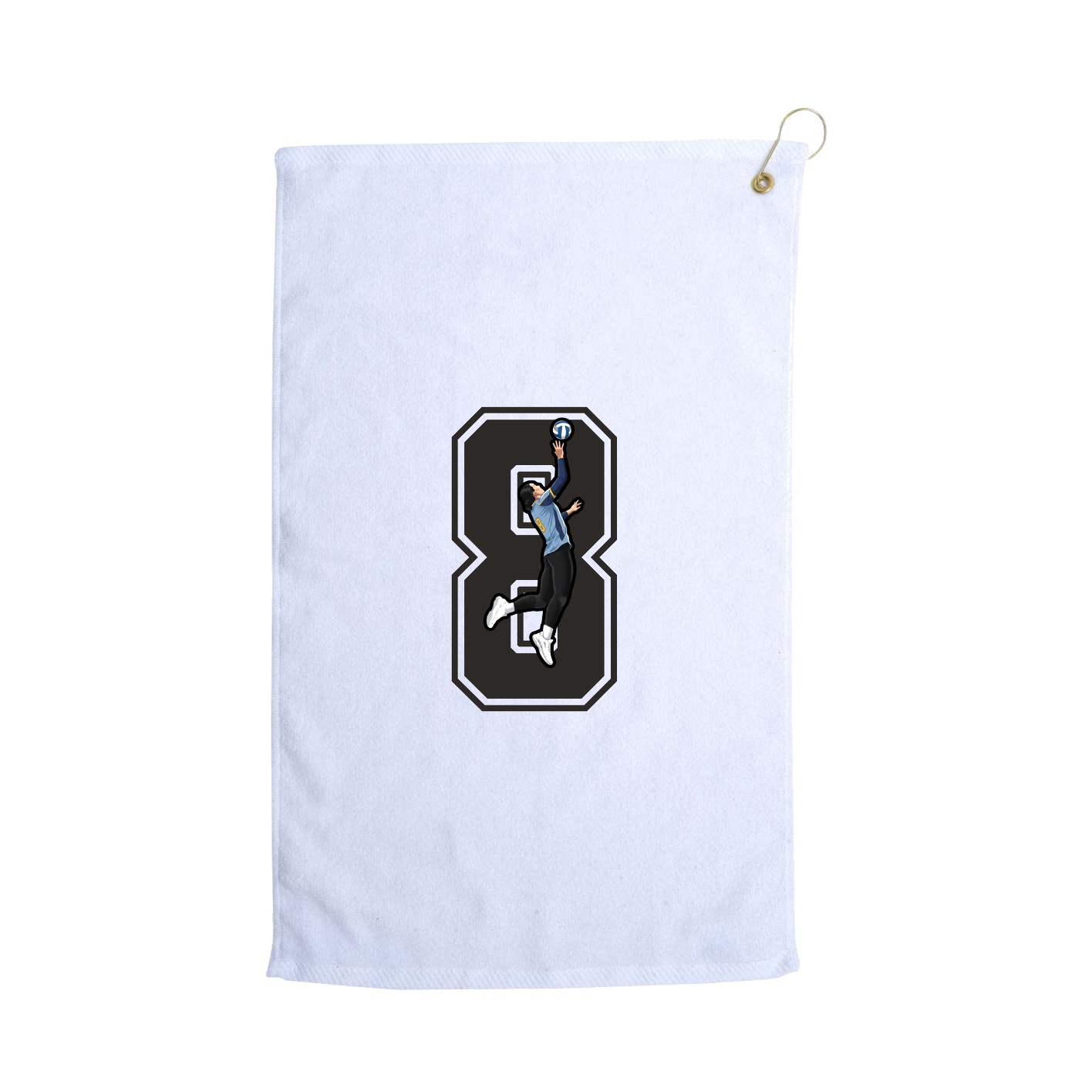Golf Towel — Number in White