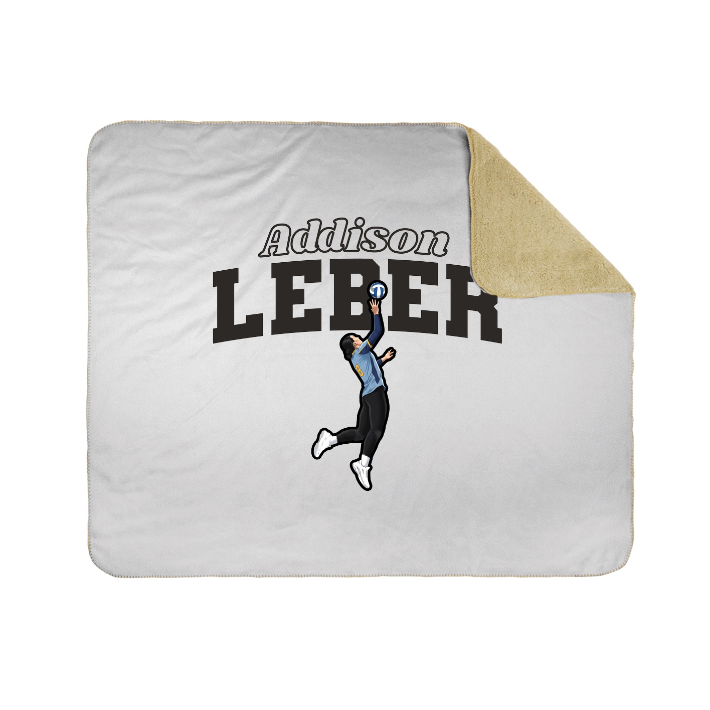 Throw Blanket — Name Arch in White