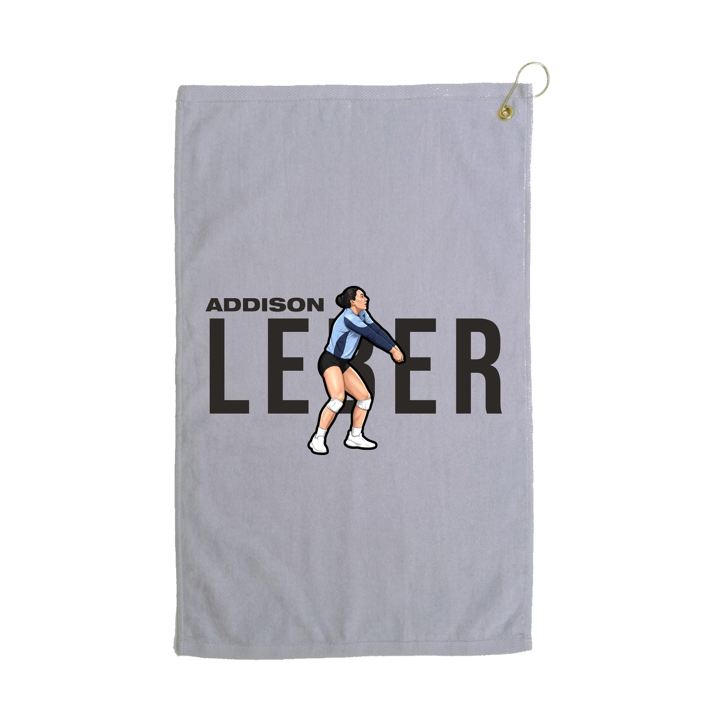 Golf Towel — Player Name in Grey
