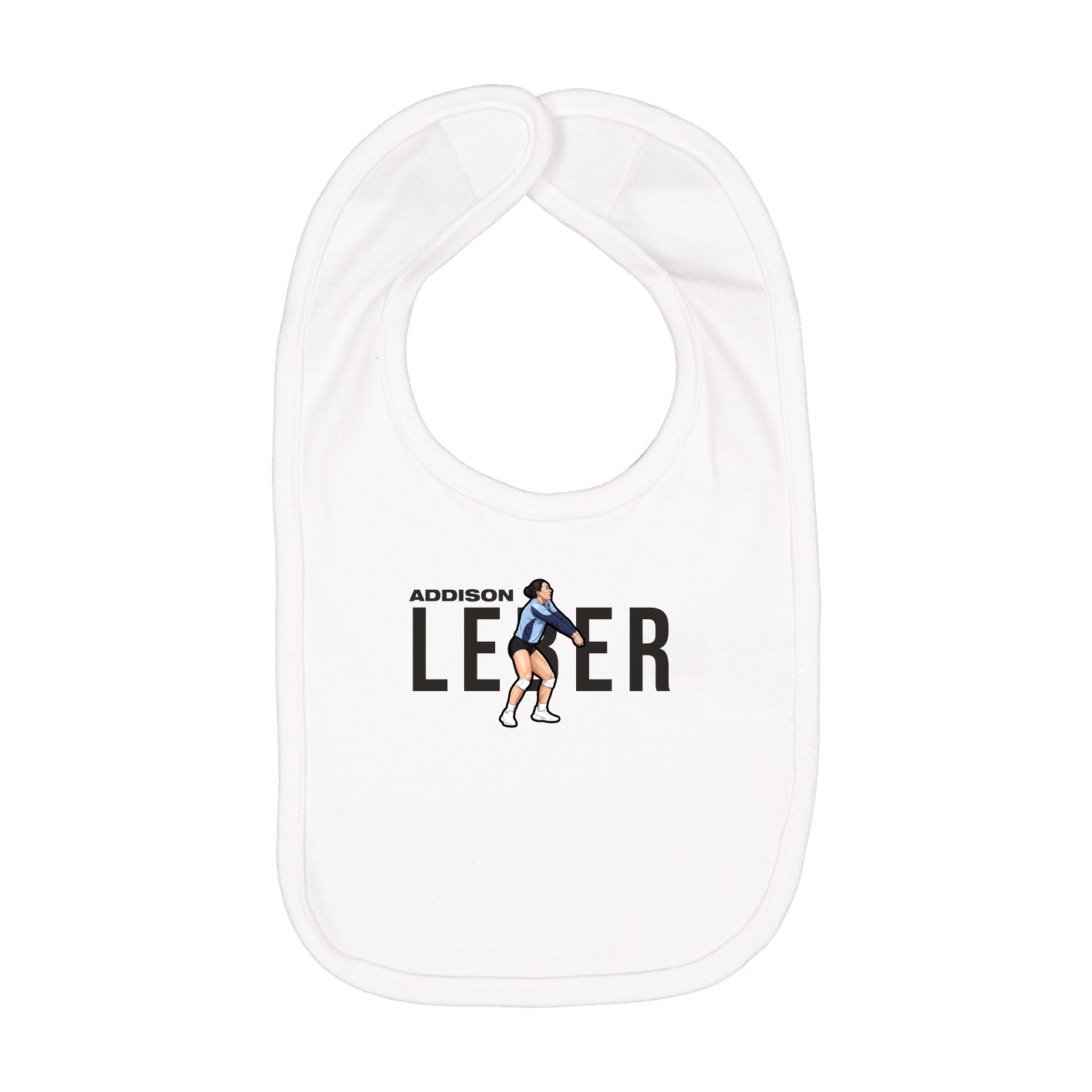 Infant Bib — Player Name in White