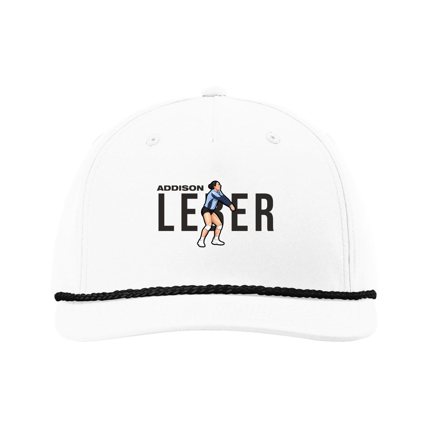 Five-Panel Classic Rope Cap — Player Name in White