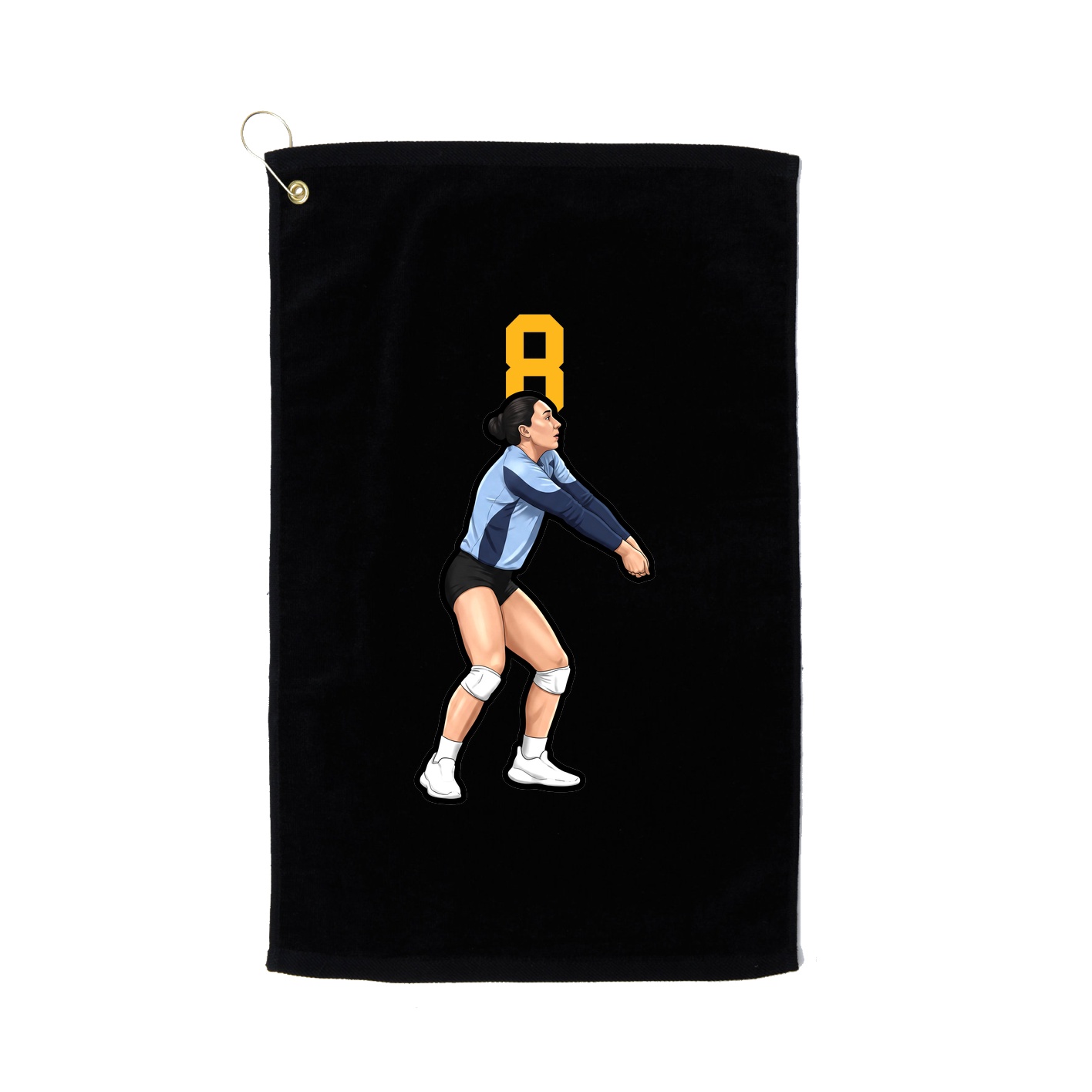 Golf Towel — Number Top in Black