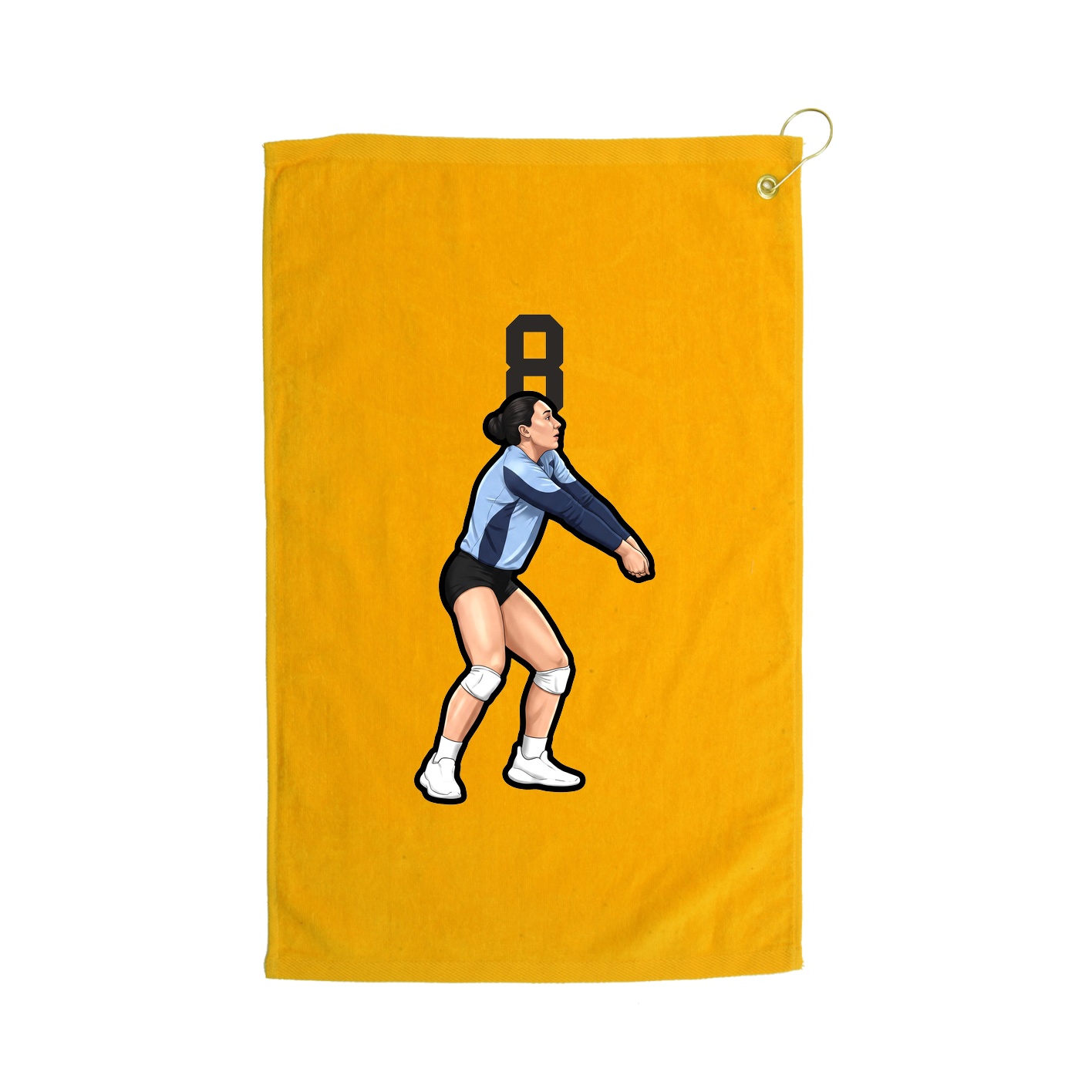 Golf Towel — Number Top in Gold