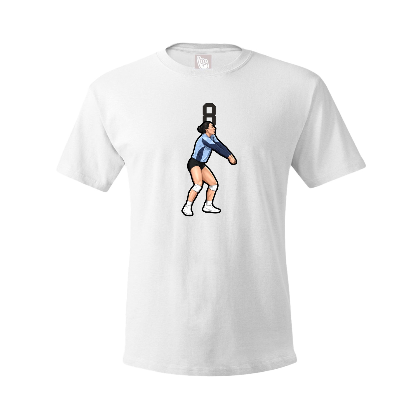 Youth Tee — Number Top in White
