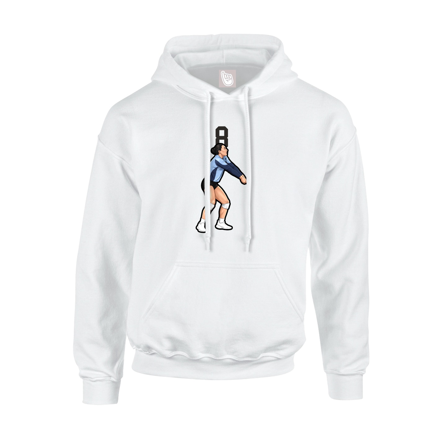 Youth Hoodie — Number Top in White