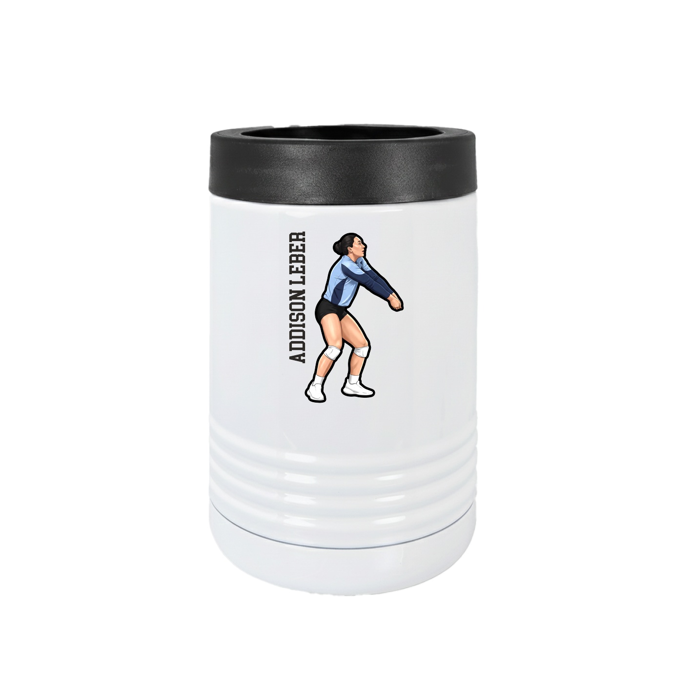 Beverage Holder — Name Vertical in White