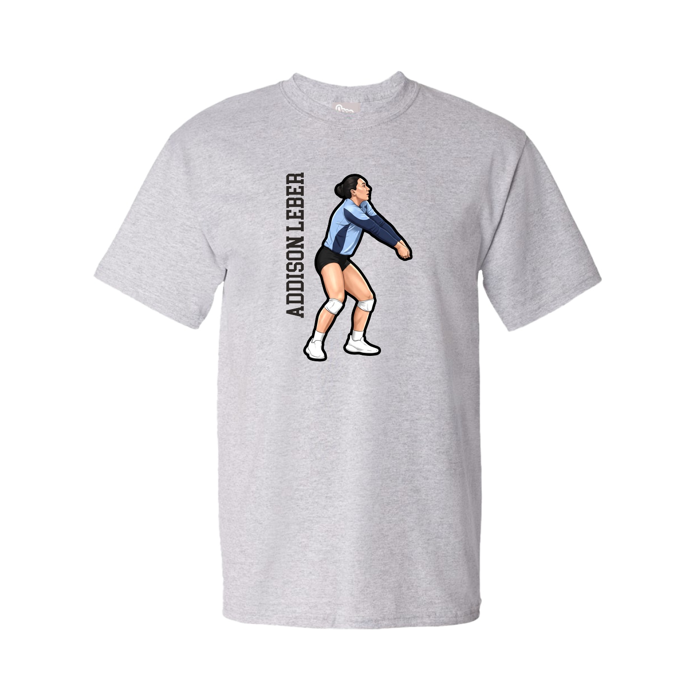 Youth Tee — Name Vertical in Grey