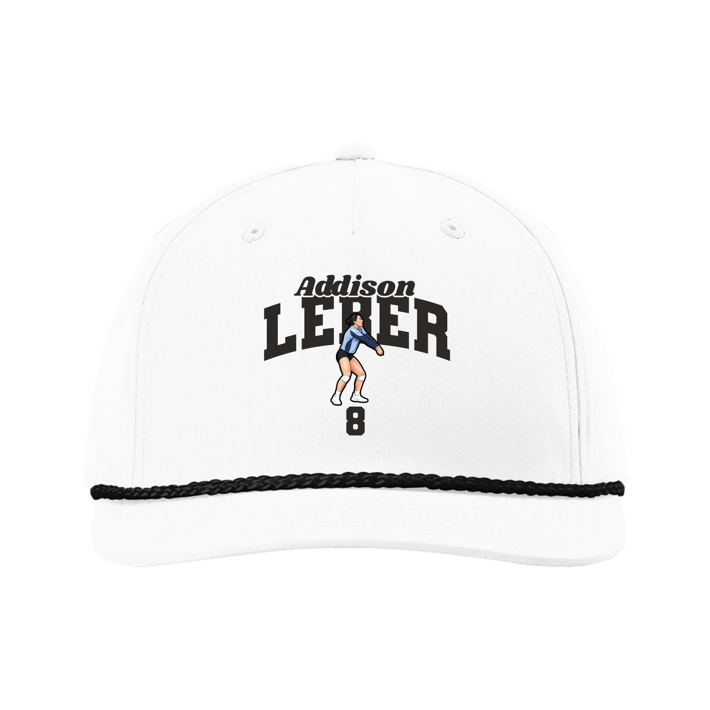 Five-Panel Classic Rope Cap — Signature Arch in White