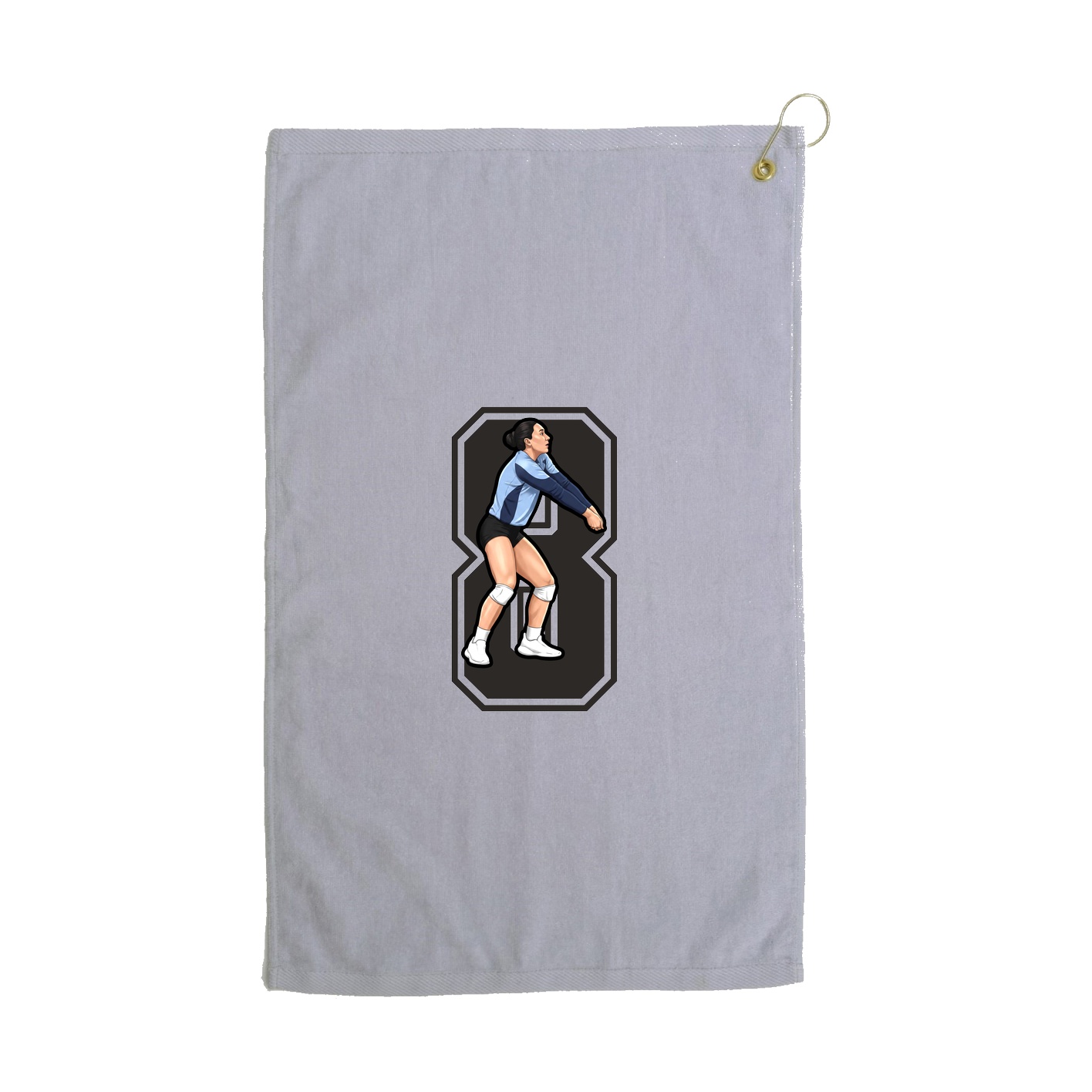 Golf Towel — Number in Grey