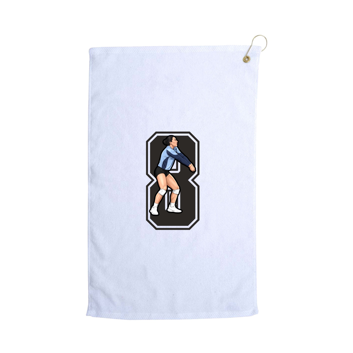 Golf Towel — Number in White