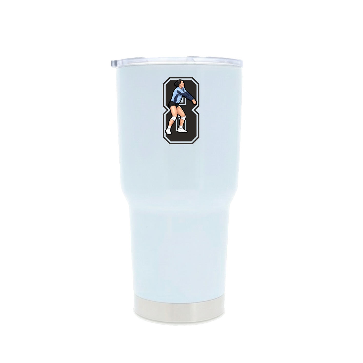 30oz Stainless Steel Tumbler — Number in White