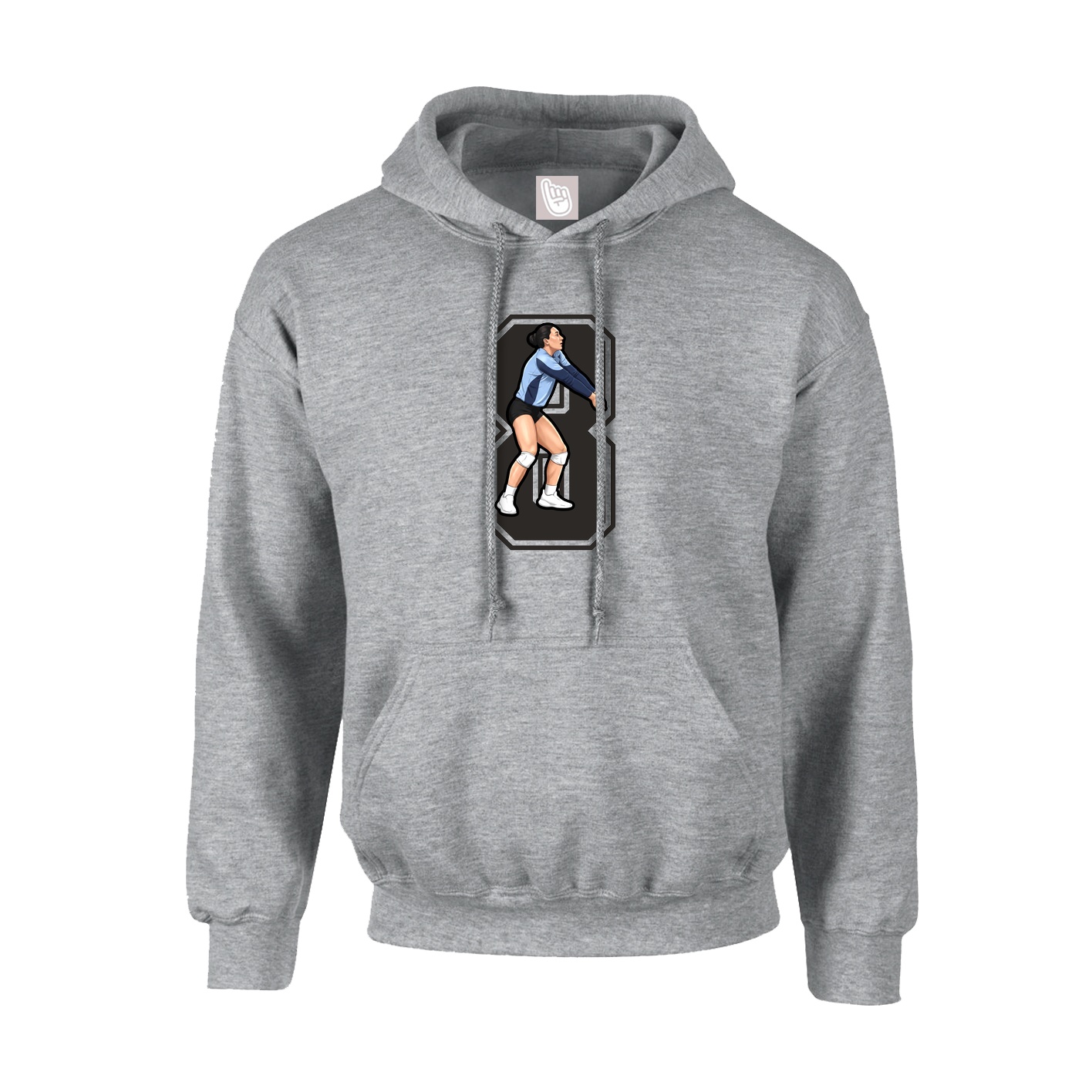 Youth Hoodie — Number in Grey