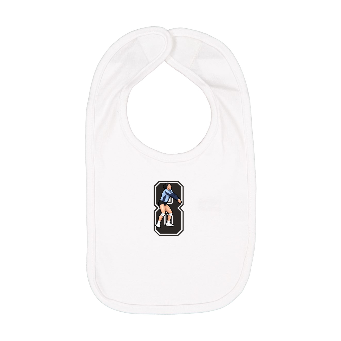 Infant Bib — Number in White